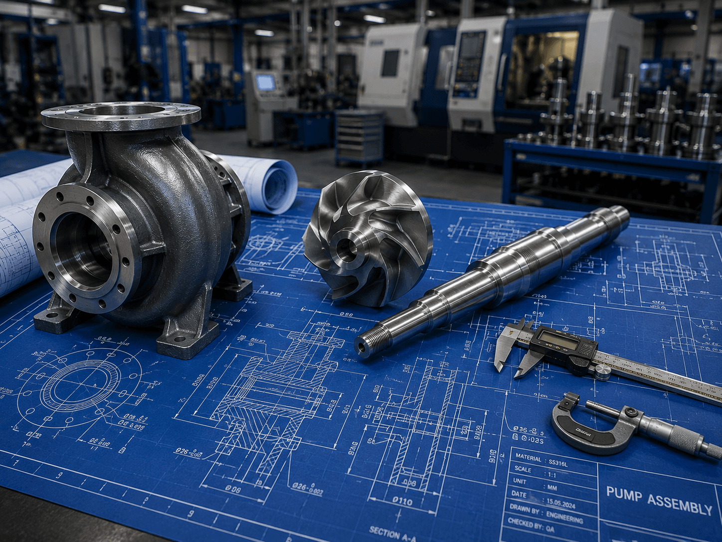 Manufacturing blueprint schematic